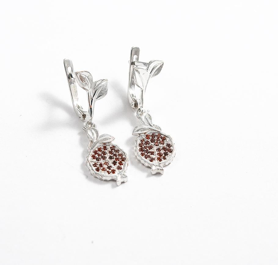 Серьги Maxi Silver 8747 Гранат (88747)