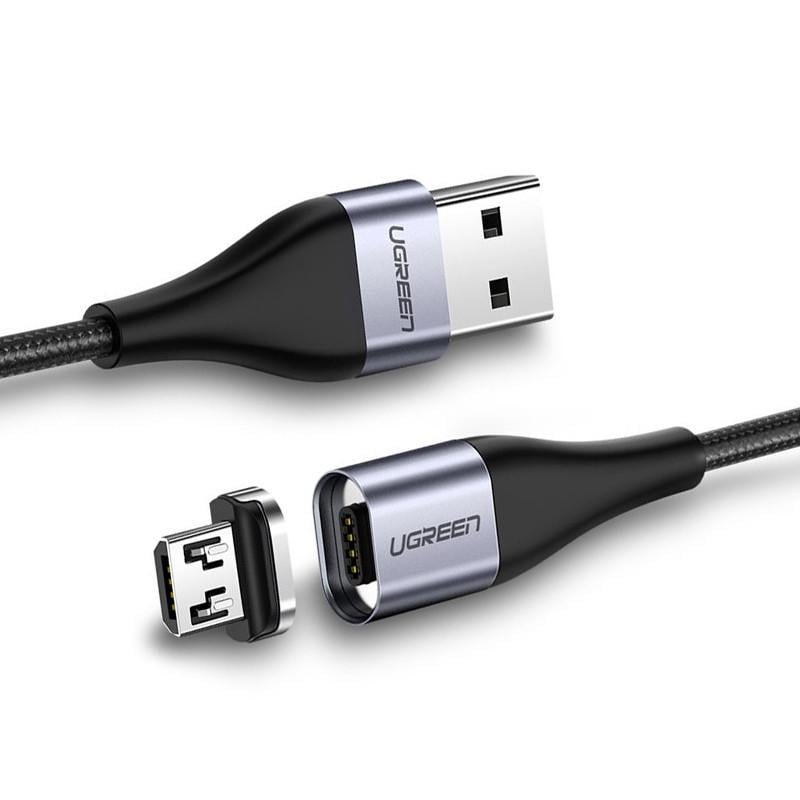 Магнитный кабель Ugreen Micro USB для зарядки и передачи данных 1 м Черный