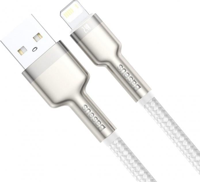 Кабель Baseus Cafule Metal Lightning 2.4A 2 м White - фото 2 Кабель Baseus Cafule Metal Lightning 2.4A 2 м White - фото 2