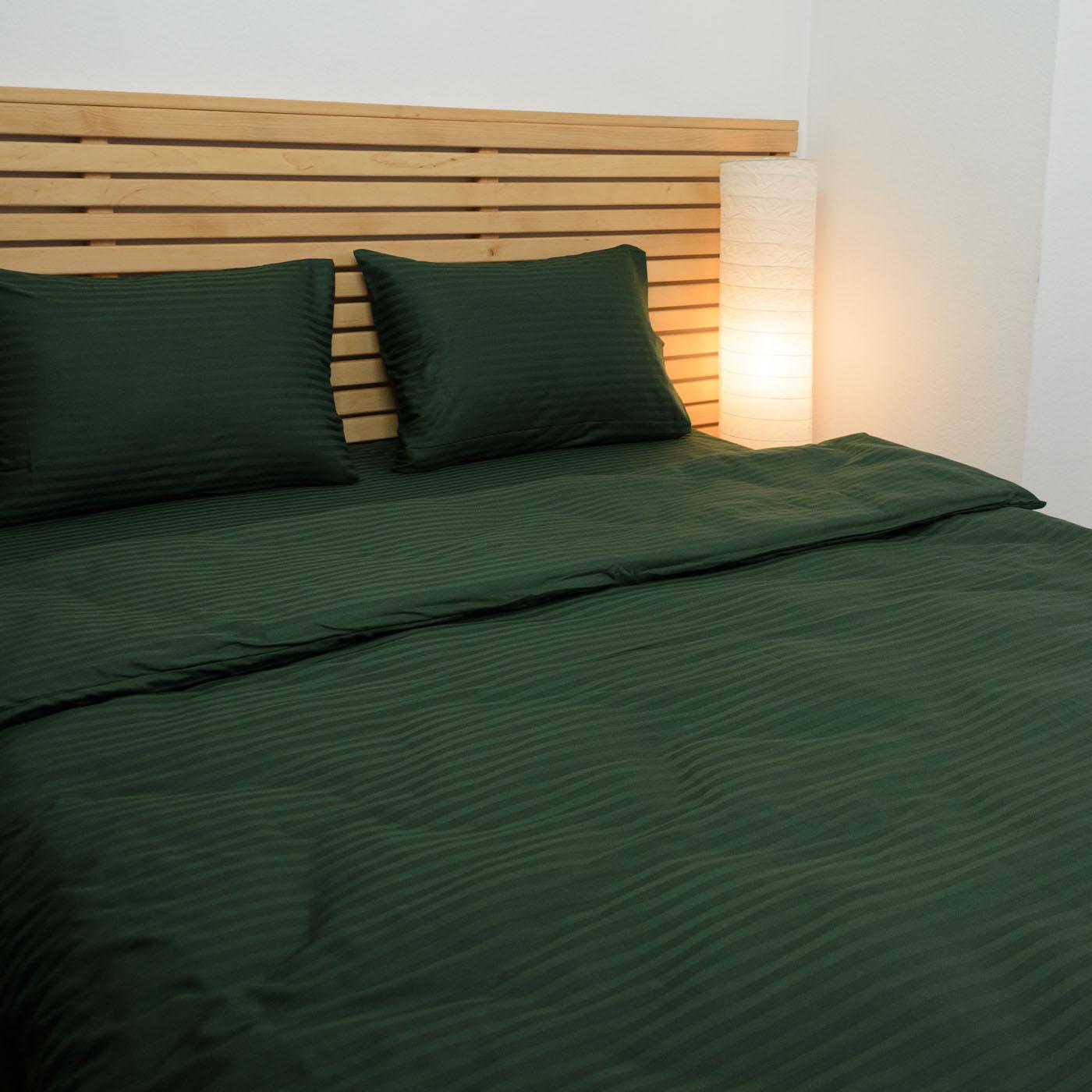 Наволочка YouStar 125 г/м2 страйп сатин 70х70 см 1 шт. Зеленый (nav-sst-70x70-green) - фото 3