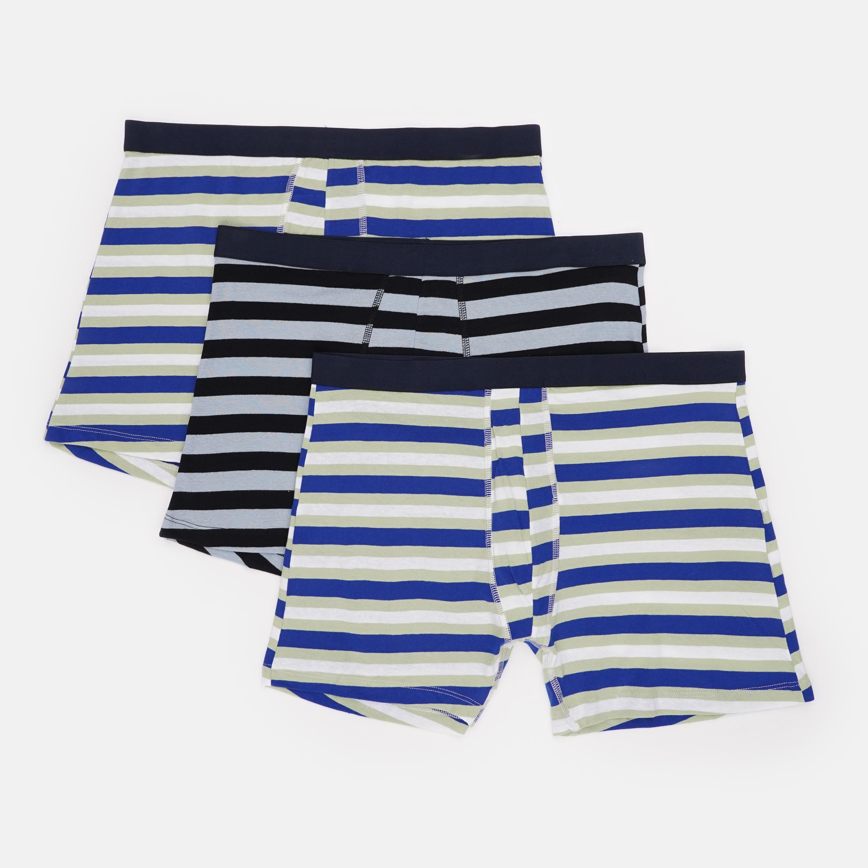 Труси Cupshe Collection Смужка 3 шт. XL Синьо-зелений (14380902440)