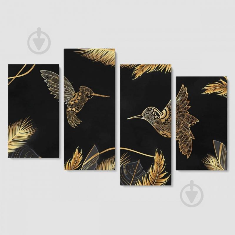 Модульная картина из четырех частей Malevich Store 129x90 см Gold Colibris (MK412813)