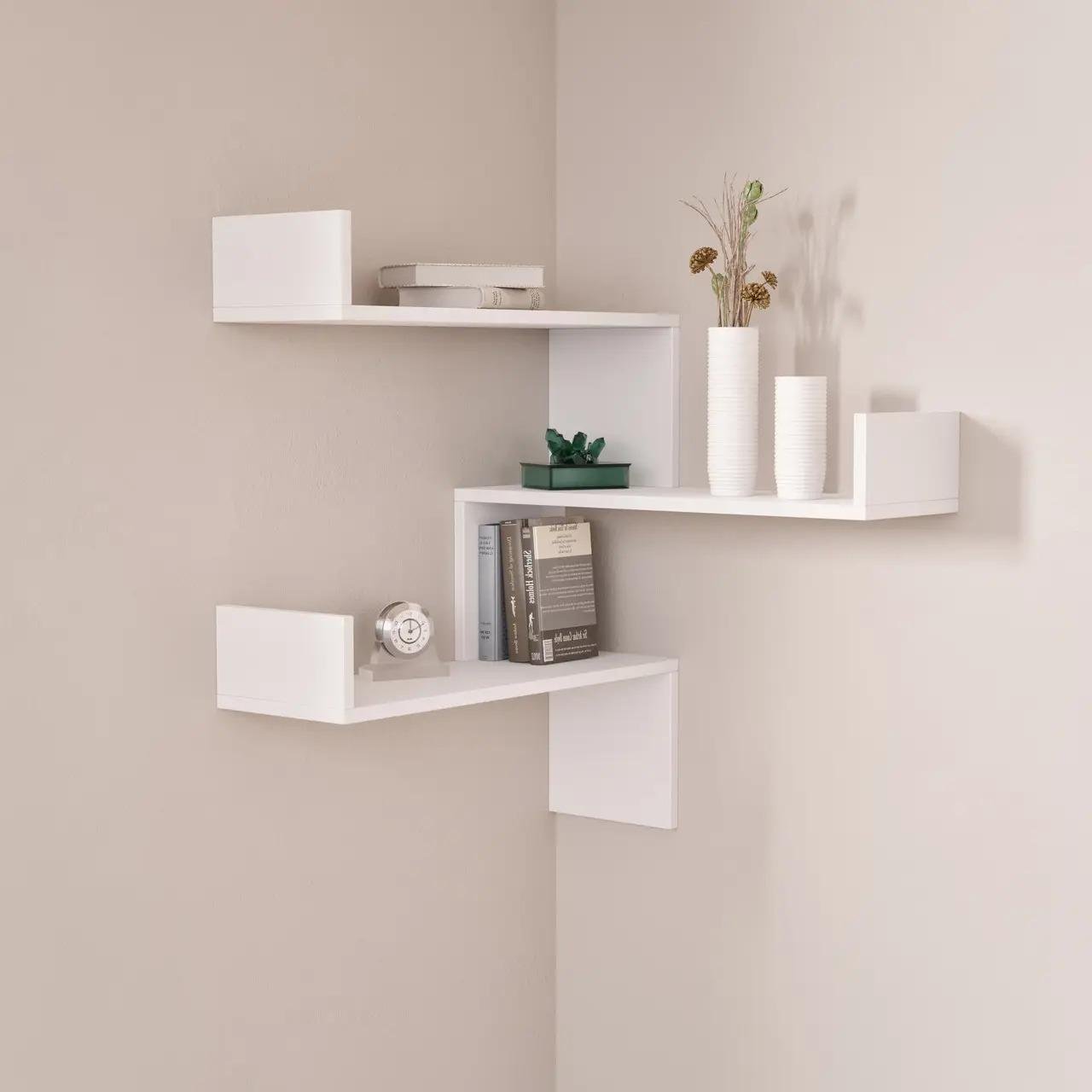 Полиця кутова настінна NP-10 600х600х748 мм Білий