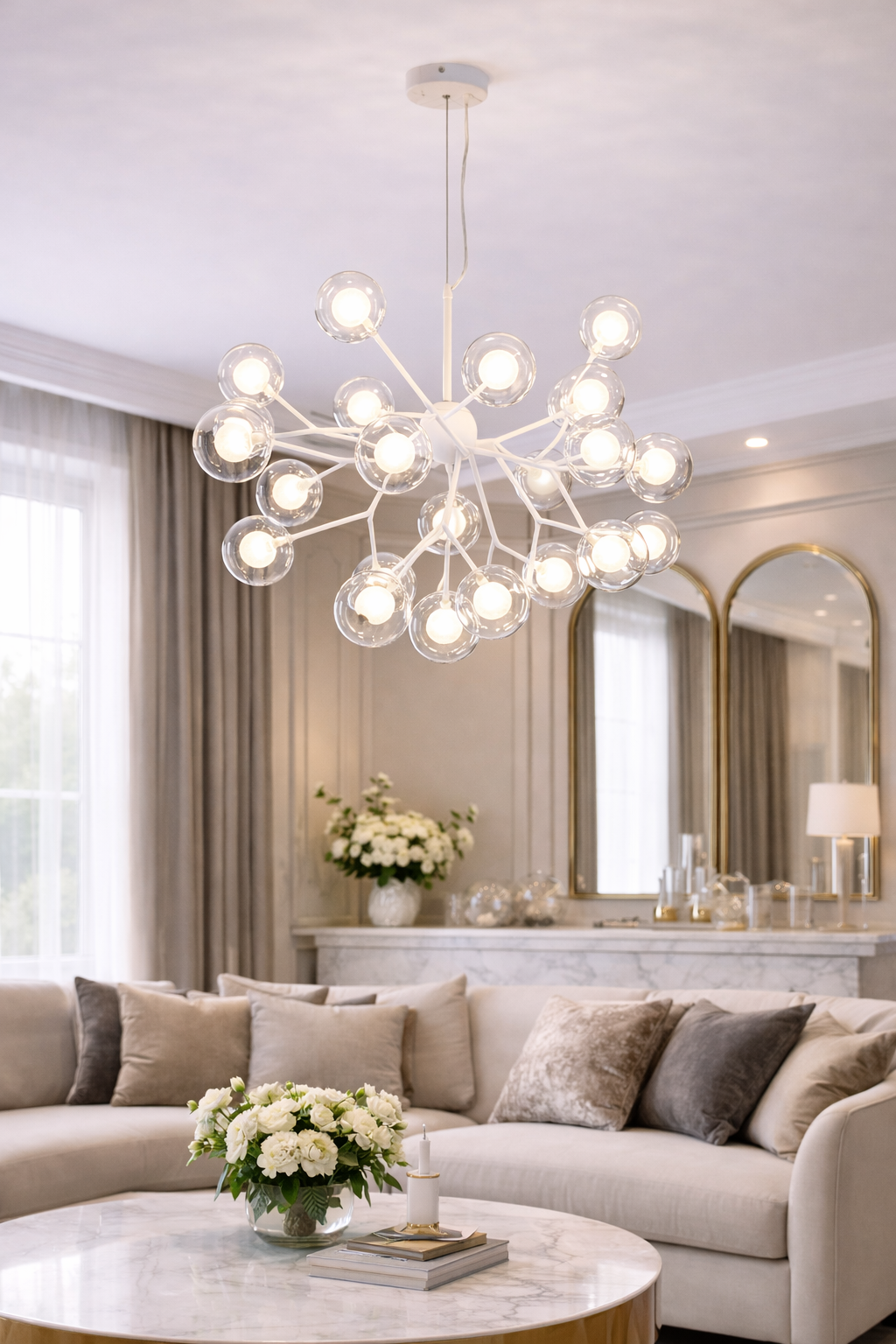 Люстра Crystal Atom 27 ламп G4 220V лампи в комплекті (20168/27WH)