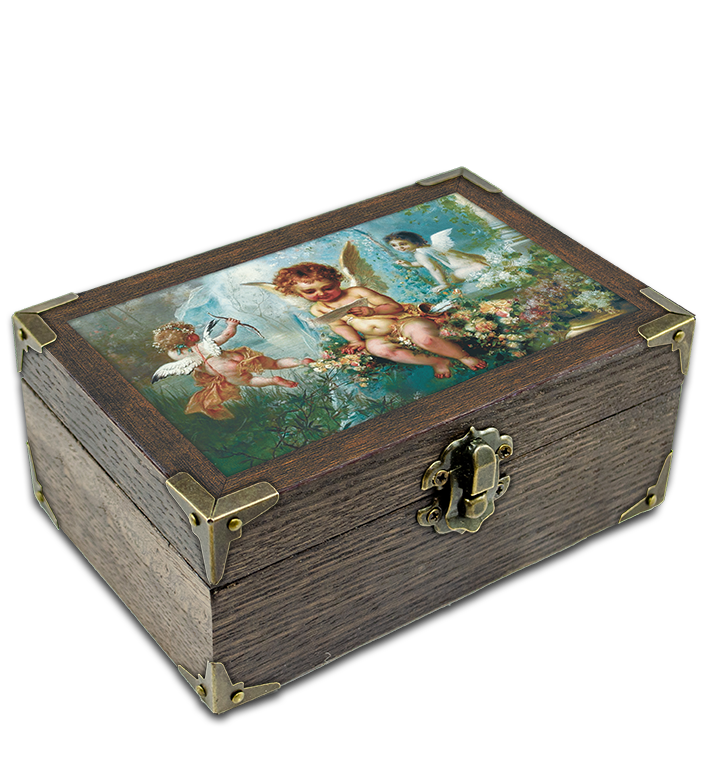 Шкатулка деревянная-эко Прованс Ангел 10х15 см Коричневый (пршк08кп10х15)