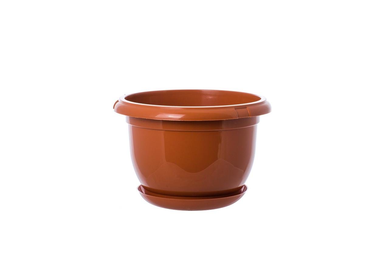 Горщик для квітів Form-Plastic Мальта круглий 2,7 л 21 х 13 см Теракотовий