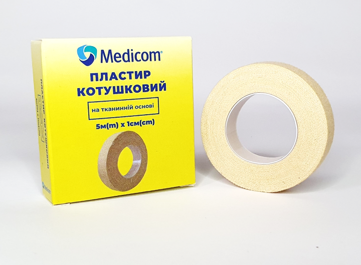 Пластырь медицинский катушечный Medicom на тканевой основе 5 м 1 см