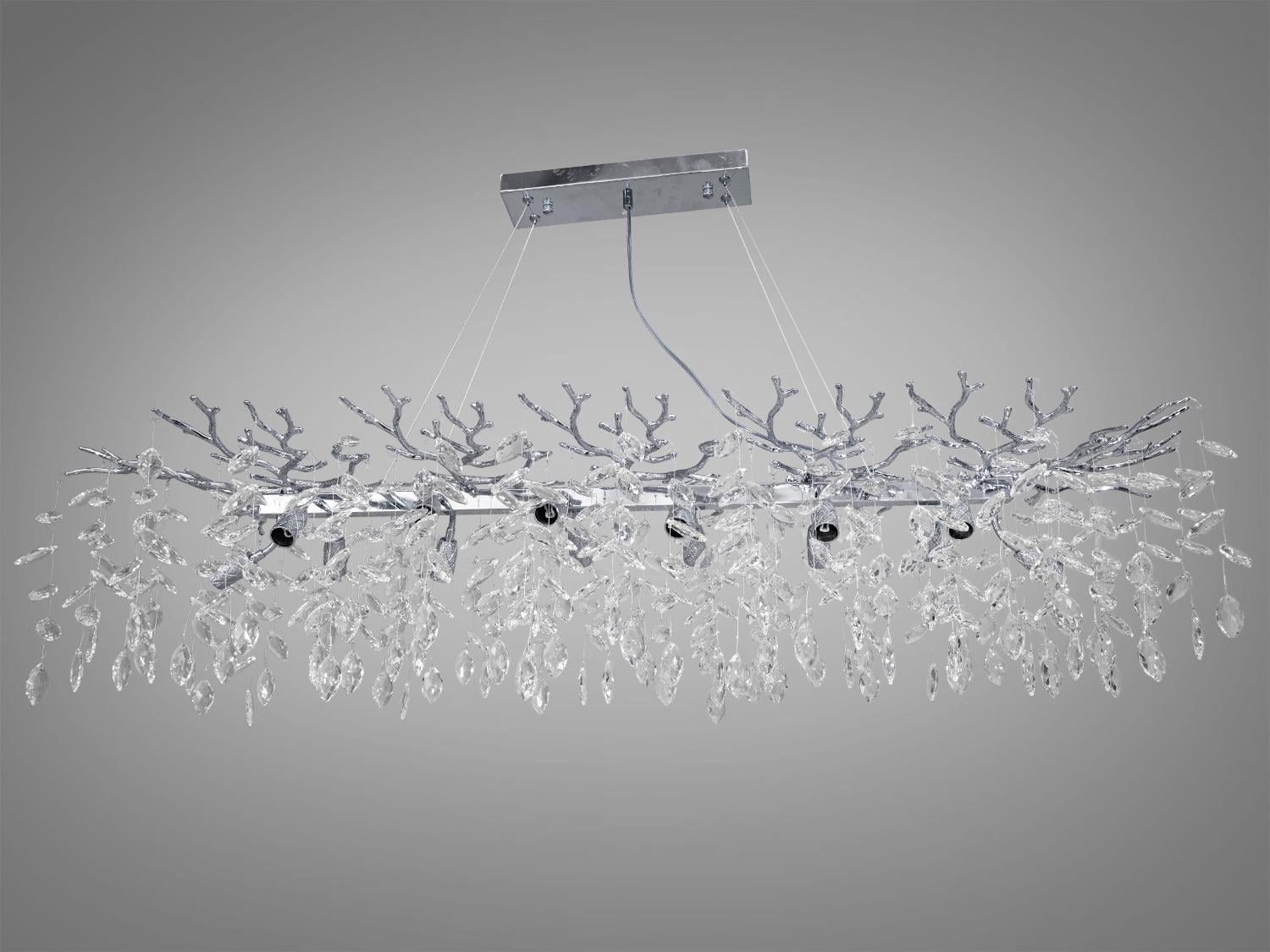 Люстра подвес Глициния хрустальная 14 ламп Хром (608-L1200CH) Люстра подвес Глициния хрустальная 14 ламп Хром (608-L1200CH)