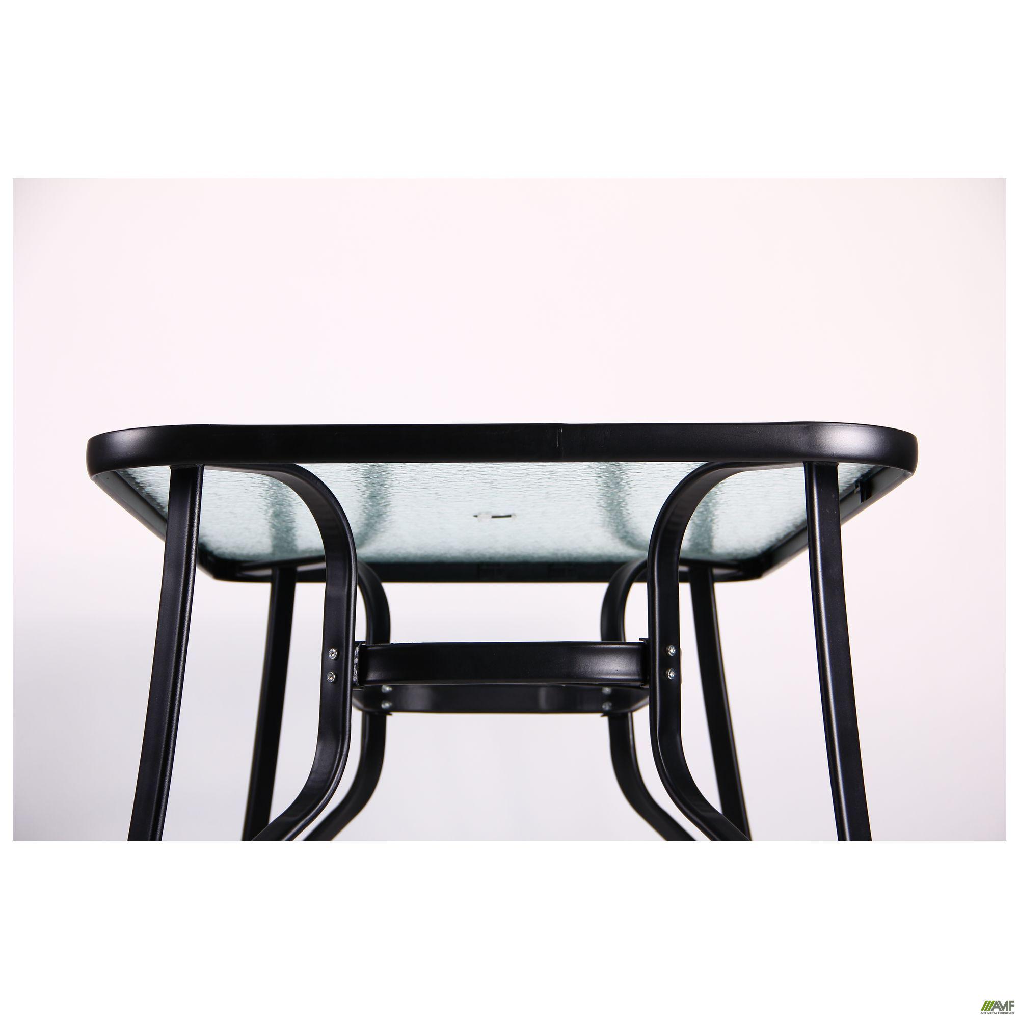 Обідній кухонний стіл AMF Cancun 710х1400х800 мм сталь/загартоване скло Чорний/Хвиля - фото 8 Обідній кухонний стіл AMF Cancun 710х1400х800 мм сталь/загартоване скло Чорний/Хвиля - фото 8