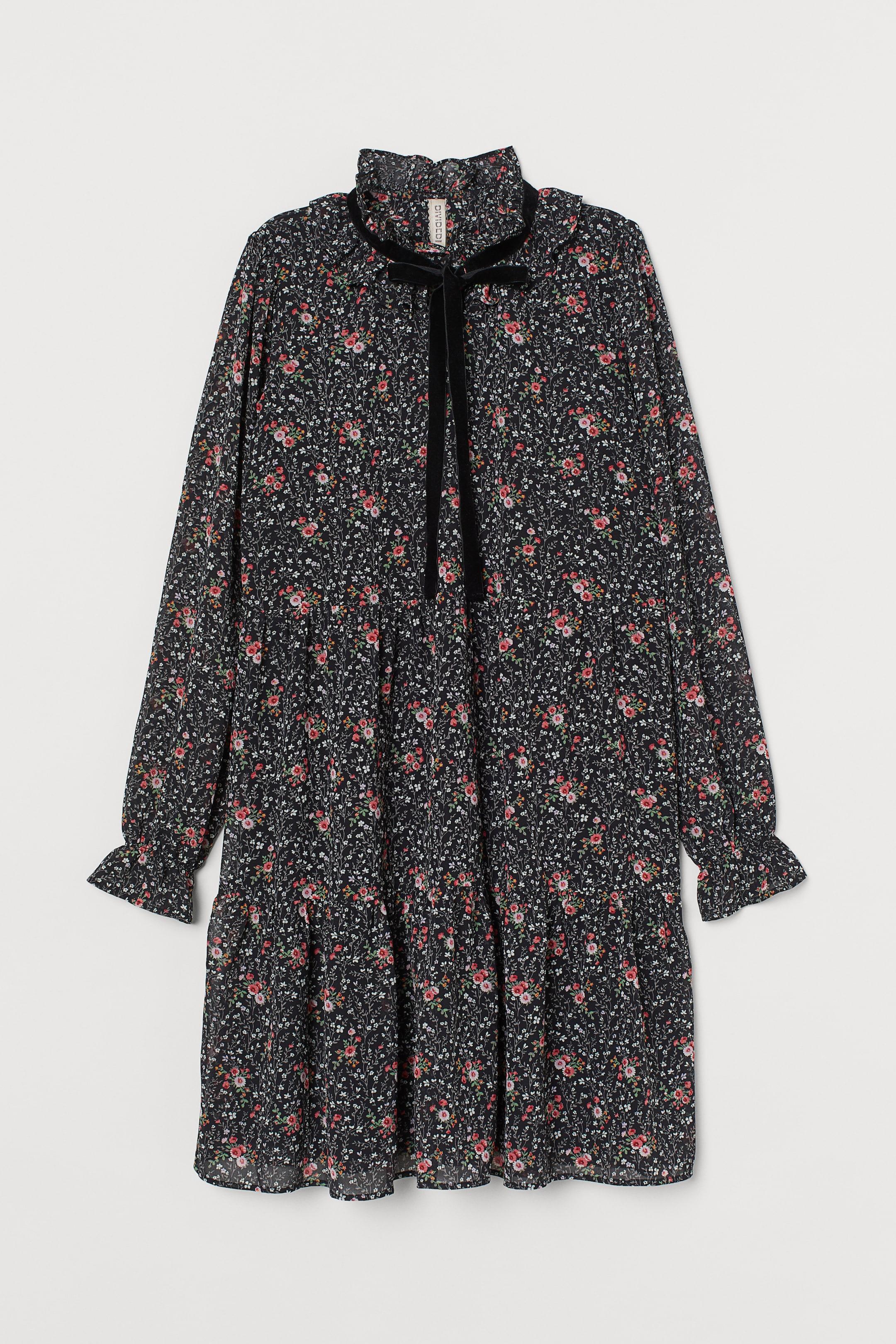 Сукня H&M Квіти XS Чорний (X2502923461)