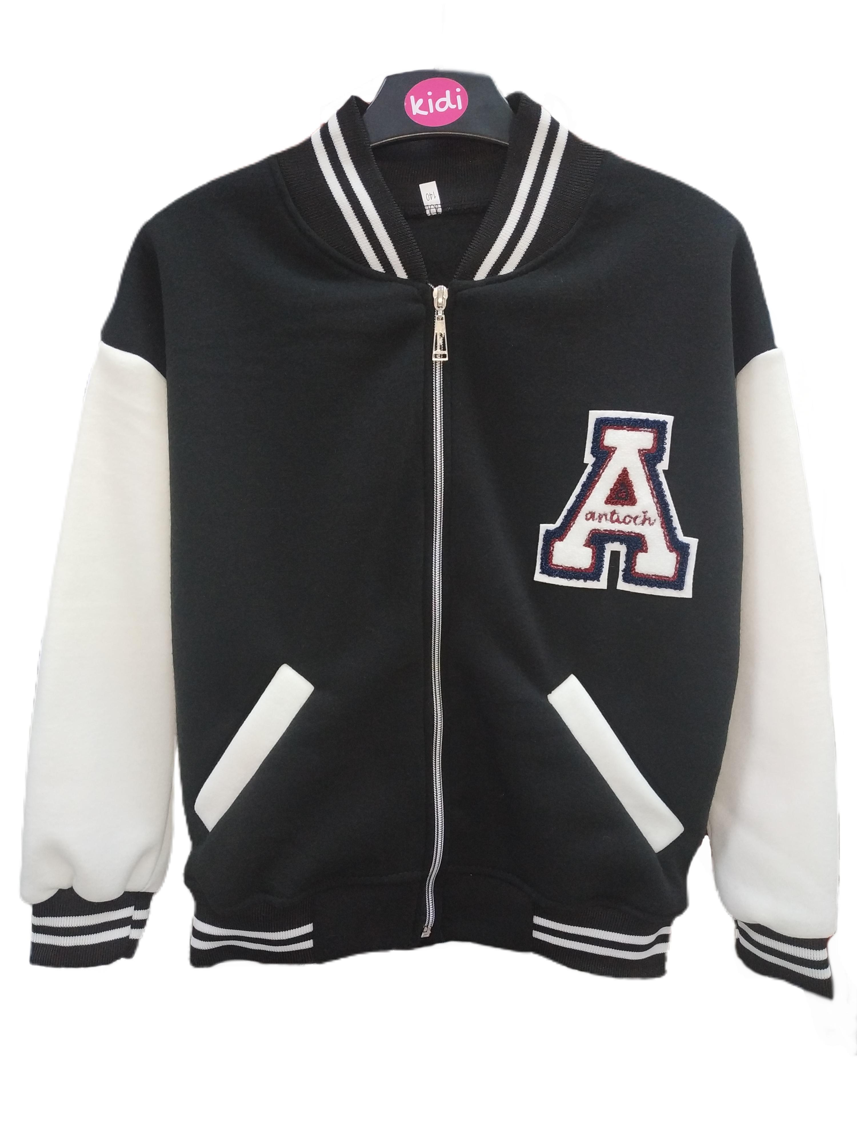 Бомбер стильный для девочки 134 см Черный (126870)