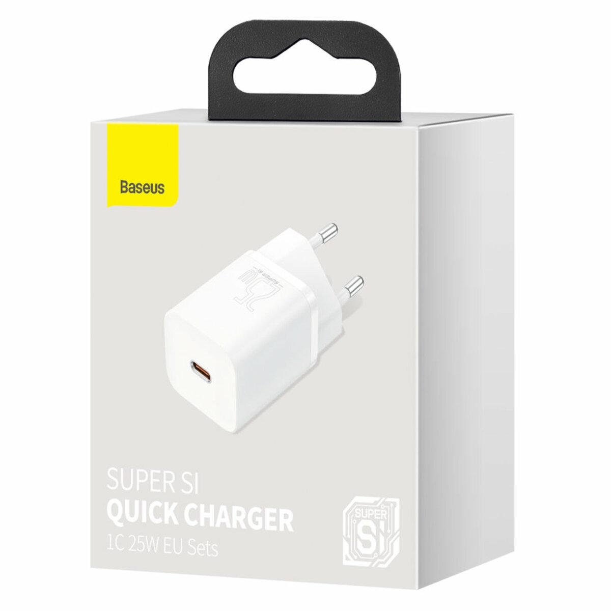 Сетевое зарядное устройство BASEUS на Type-C на 3A 25W Charger EU White (CCSP020102) - фото 3