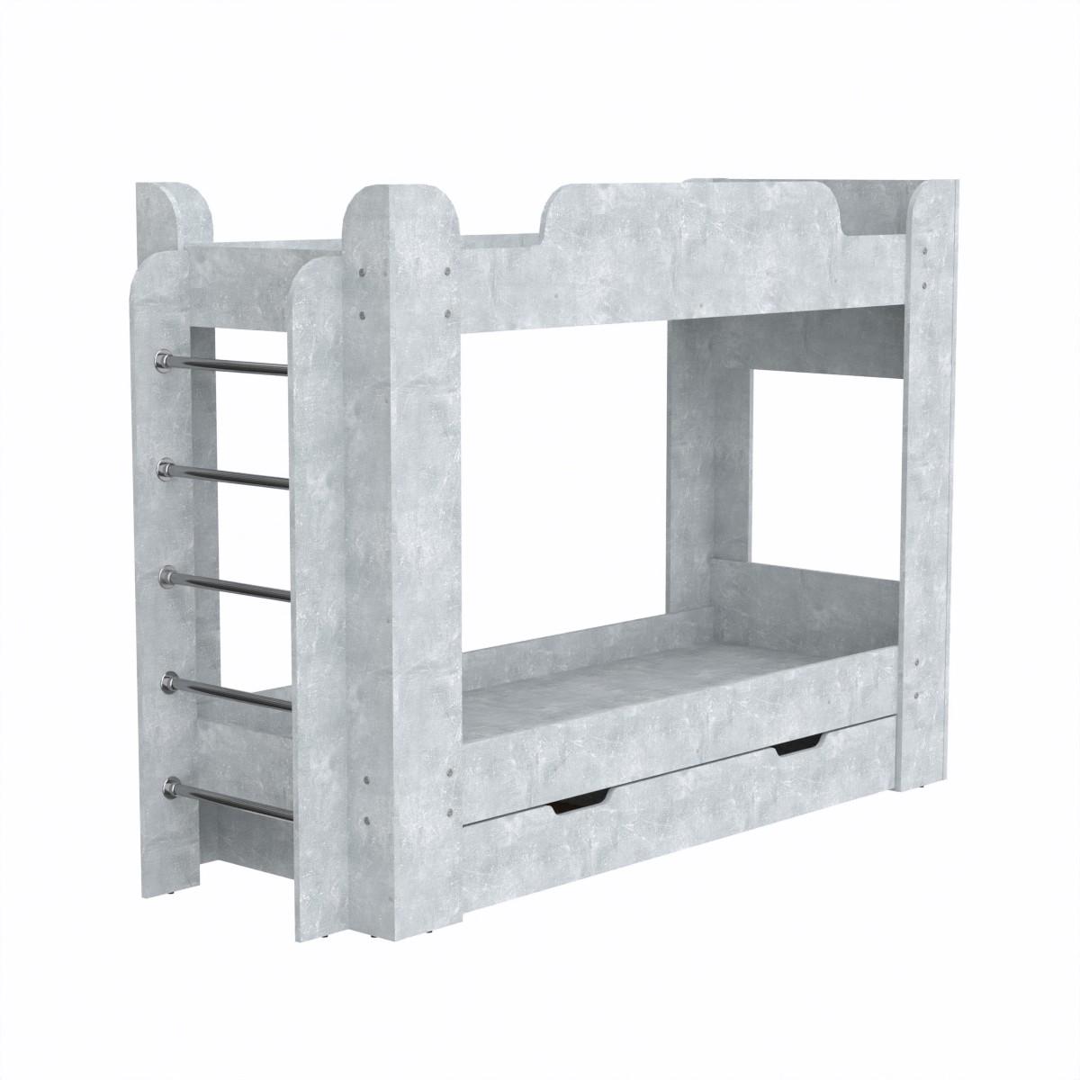 Ліжко двоярусне Компаніт Твікс 1 210,8х77,6х152,2 см Бетон (11846) - фото 1 Ліжко двоярусне Компаніт Твікс 1 210,8х77,6х152,2 см Бетон (11846) - фото 1