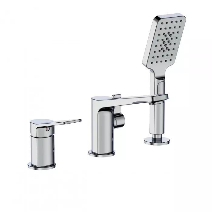 Змішувач на борт ванни Frap F1161 на три отвори Хром (125861)