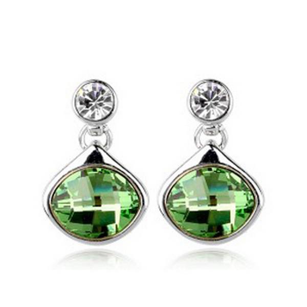 Серьги с кристаллами Сваровски Italina 5050078 Зеленый
