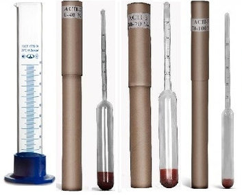 Комплект промышленных ареометров Стеклоприбор АСП - 3 ГОСТ со 100 мл мерным цилиндром (stk_n-1)