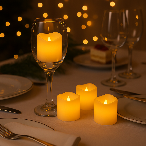 Ночник Свеча чайная LED с теплым свечением для праздников на батарейках (31209219)