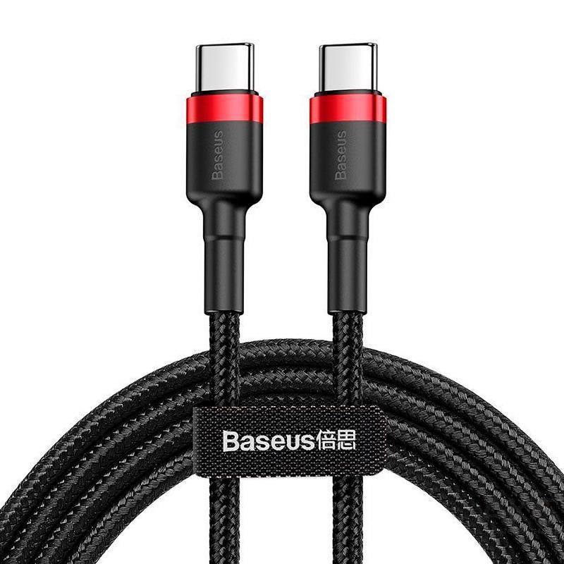 Кабель Baseus CATKLF-H91 Cafule Cable Type-C to Type-C PD2,0 60W 20V 3A 2 м Black/Red - фото 3