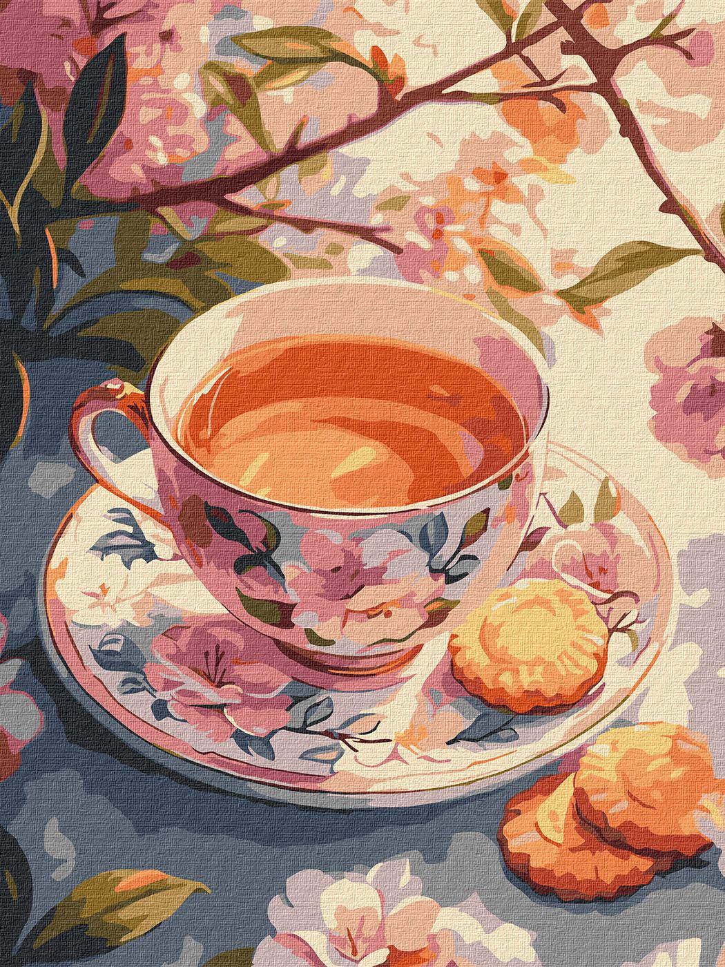 Набір для розпису по номерах Ideyka Квітковий чай КНО5722 30x40 см (MTT-197400)