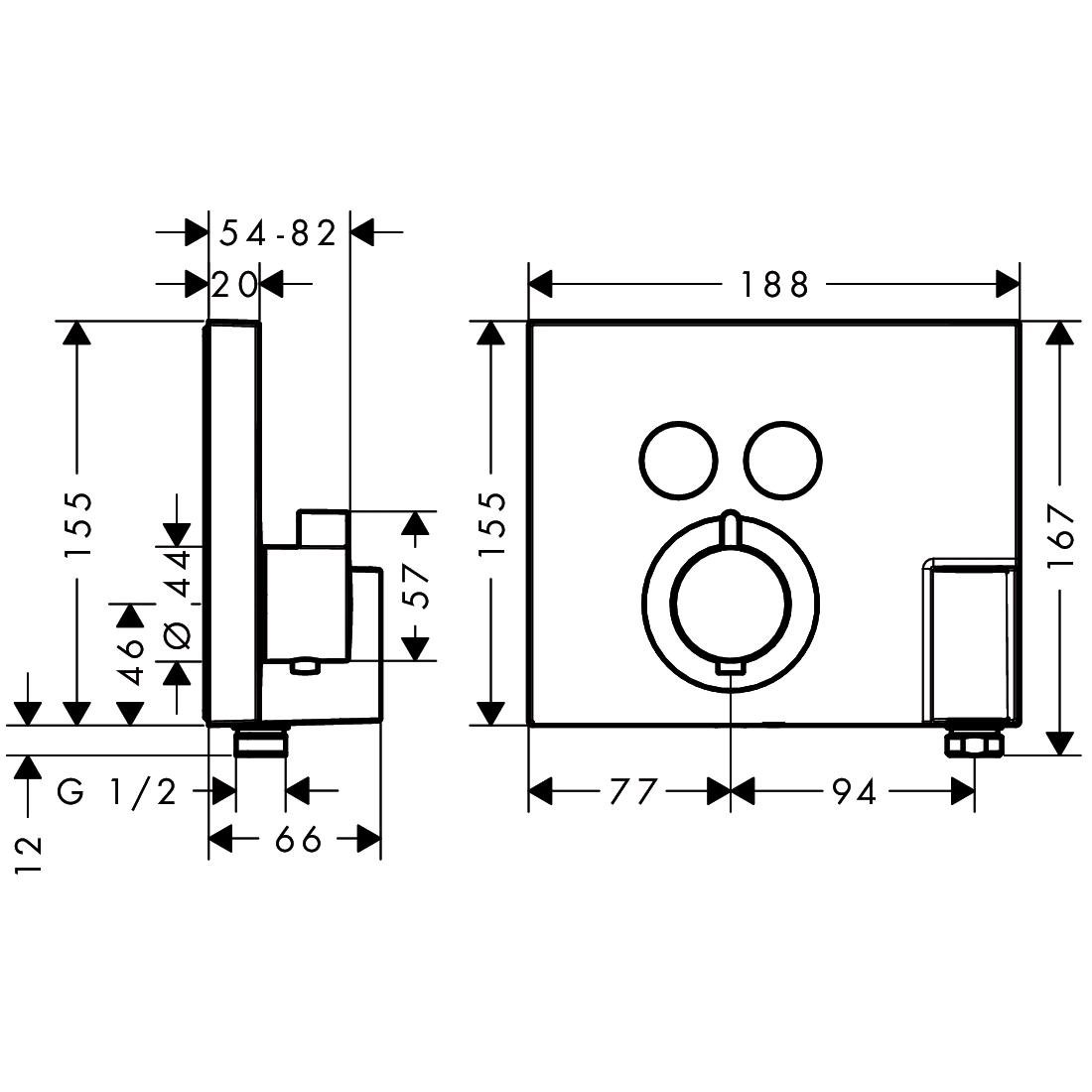 Змішувач для душу HansGrohe Shower Select 15765000 зовнішня частина (56742) - фото 2