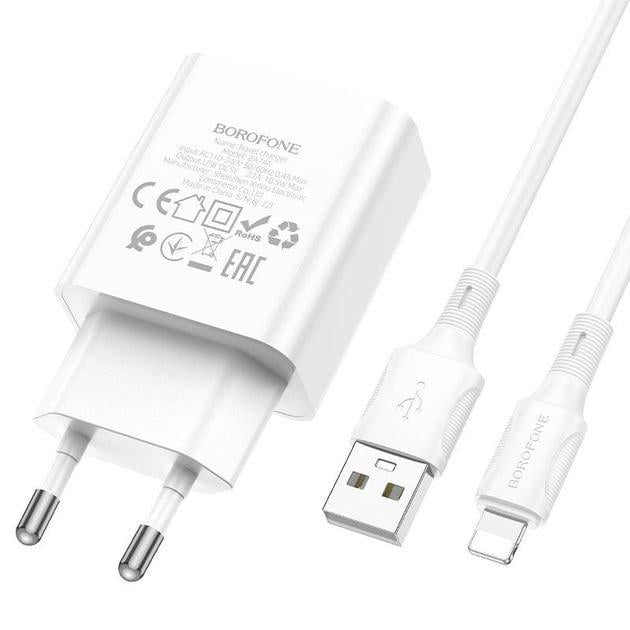 Зарядное устройство Borofone BA74A +Lightning White (21104869) - фото 3