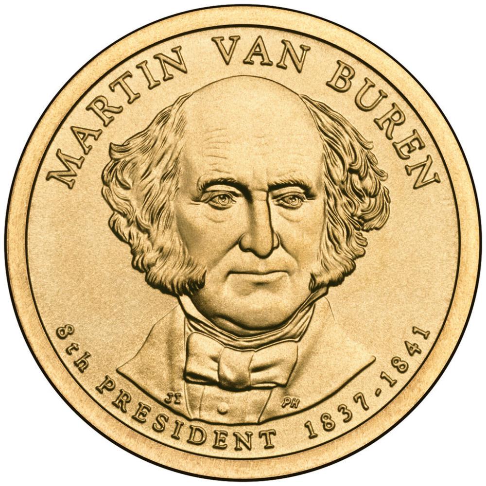 Коллекционная монета США 1 доллар 2008 D 8-й Президент Мартин Ван Бюрен UNC (KM#429)