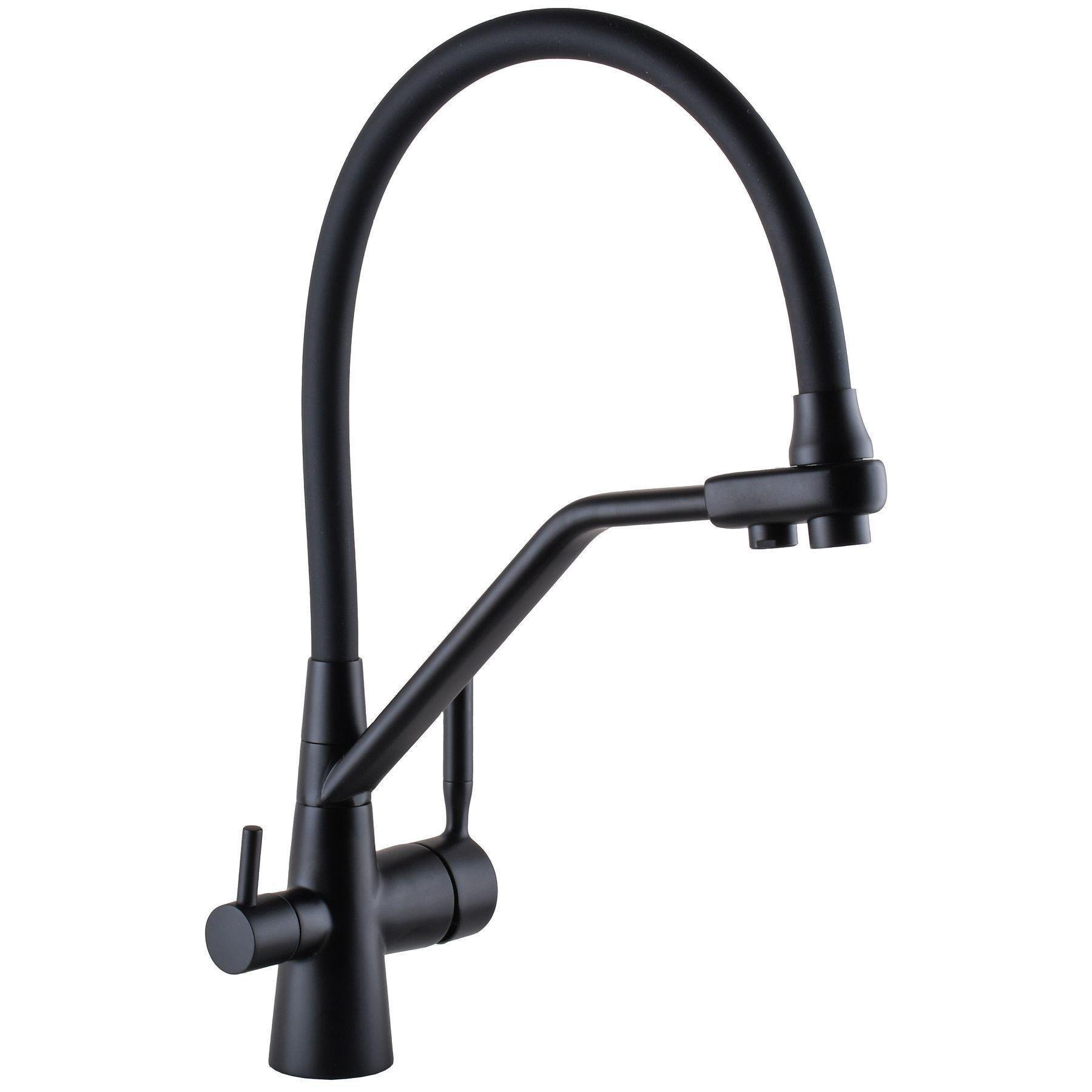 Смеситель для кухни на два выхода фильтр/вода GLux GLLR-0800-10-01 Черный (24671)