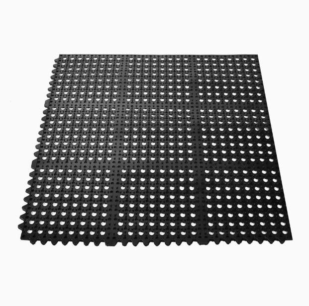 Коврик придверный Сота резиновый модульный 90х90 см Черный