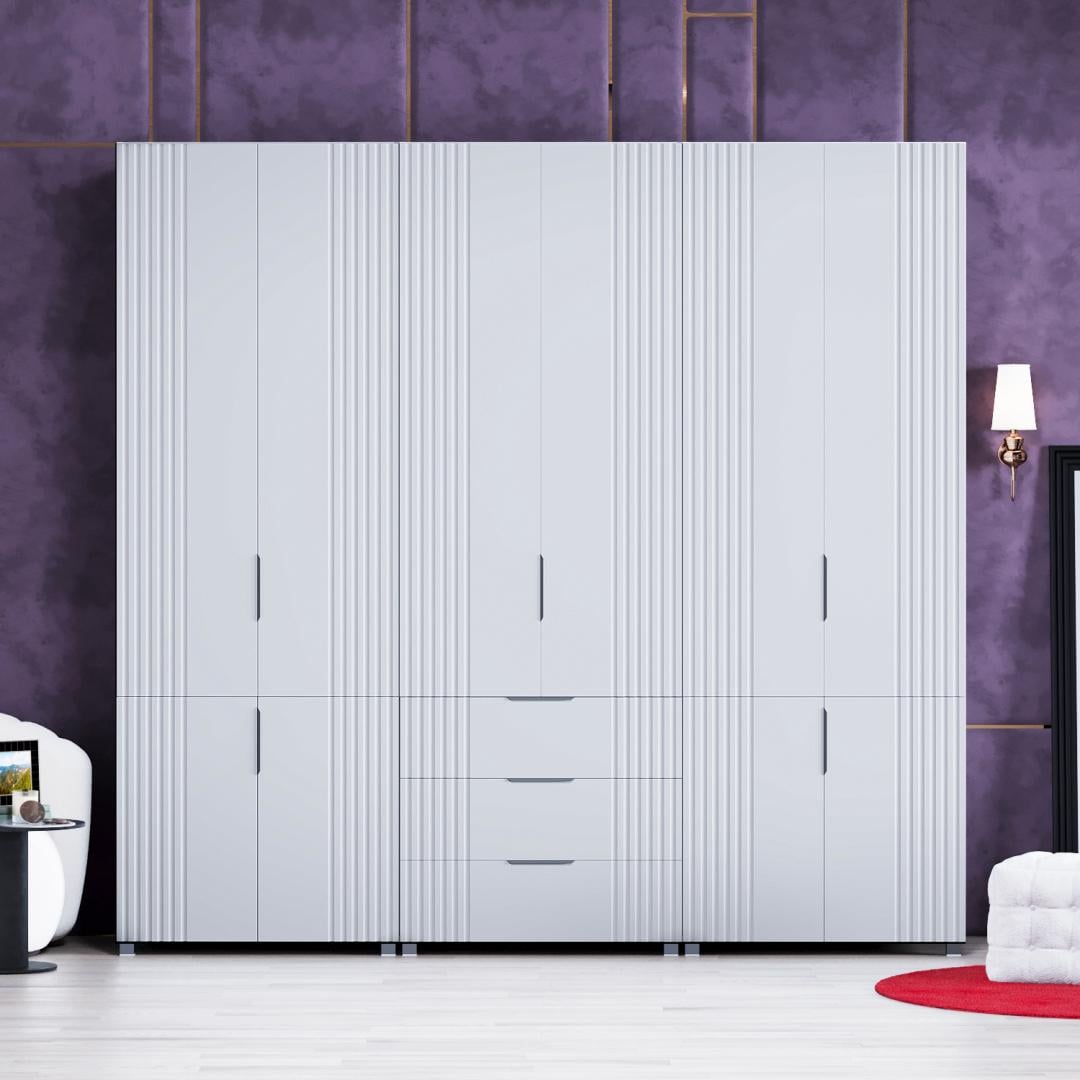 Шкаф гардероб DiPortes Саванна №26 К-824 К-823 К-824 МДФ 240x230x52 см Белый (01590)