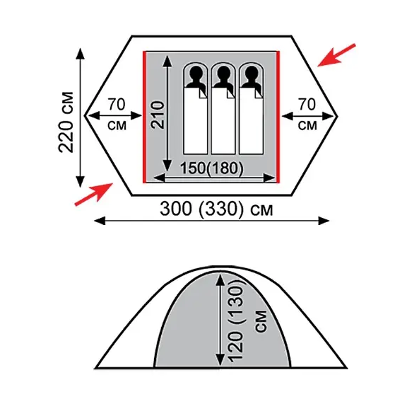 Намет двомісний експедиційний Tramp Rock 2 TRT-027 300х220 см (03494a1e) - фото 3