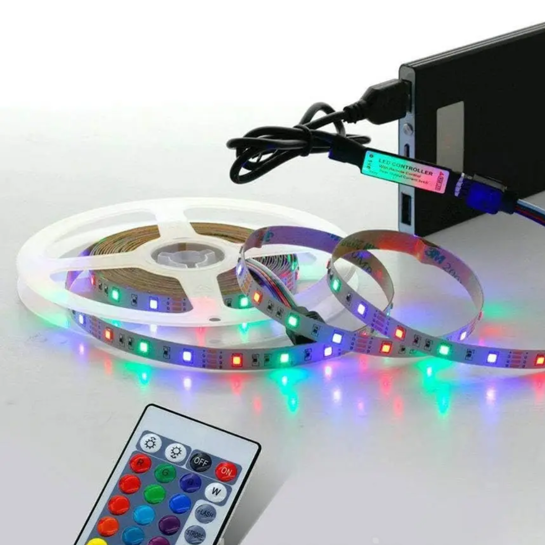 Світлодіодна стрічка RGB з Bluetooth багатоколфрна від USB 10 м (2348148055)