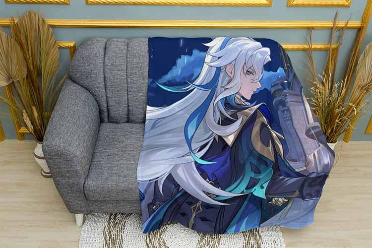 Плед Neuvillette Fontaine Genshin Impact плюш однослойный 135х150 см (113071)