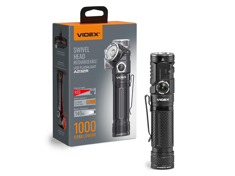 Фонарик портативный светодиодный Videx VLF-A232R 1000Lm 5000K (9297)