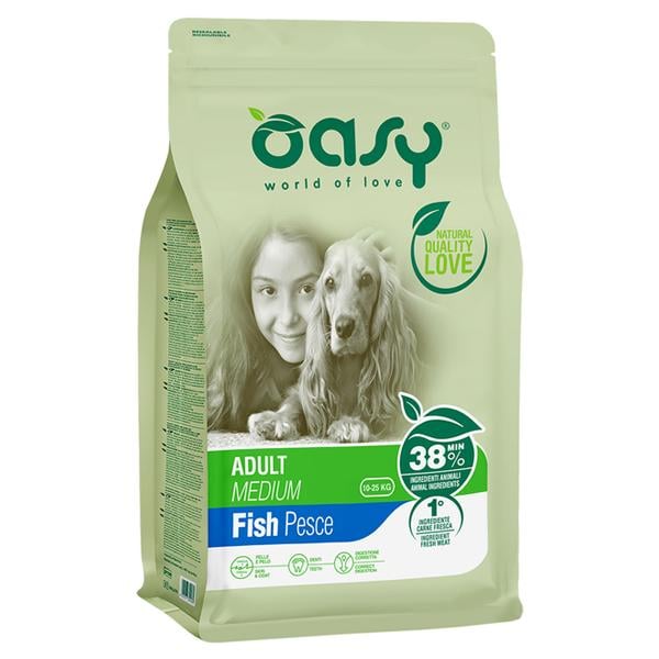 Корм для собак сухой OASY LIFESTAGE Medium рыба 3 кг (000025543)