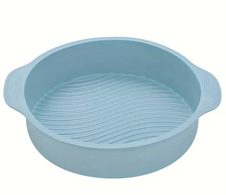 Форма силіконова кругла з ручками 23 см Синій (SAM-00577) - фото 1