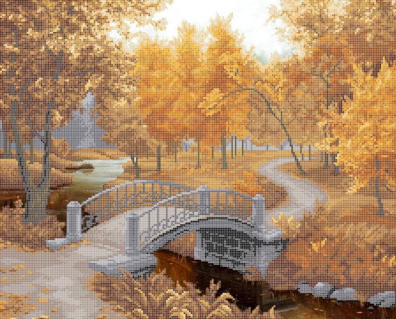 Вышивка бисером Осенний парк ПП-011 40х49,5 см