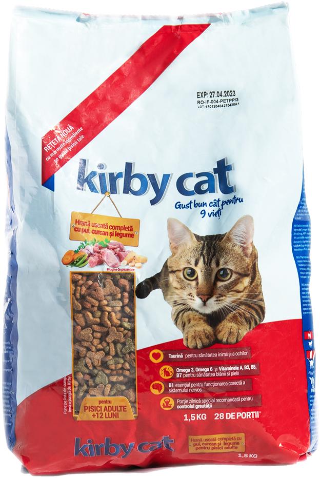 Корм сухой для котов Kirby Cat курица индейка и овощи 1,5 кг (5948308003567)