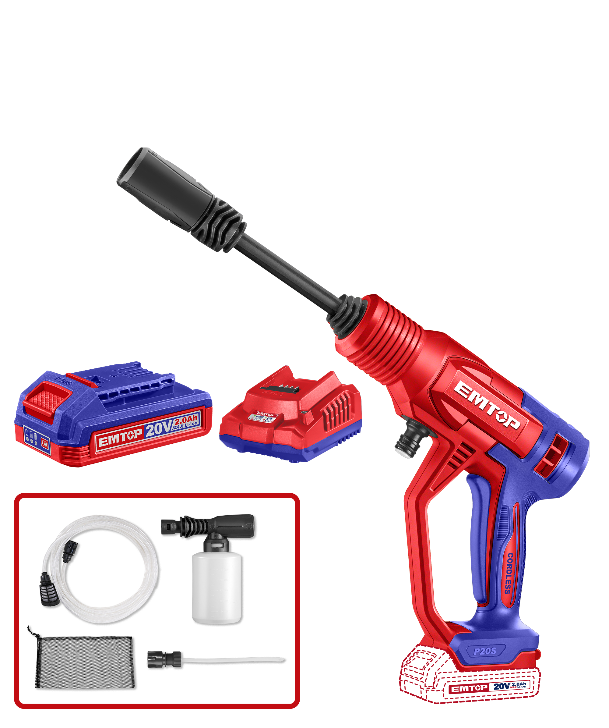 Мінімийка акумуляторна EMTOP ELPW20362 - фото 3 Мінімийка акумуляторна EMTOP ELPW20362 - фото 3