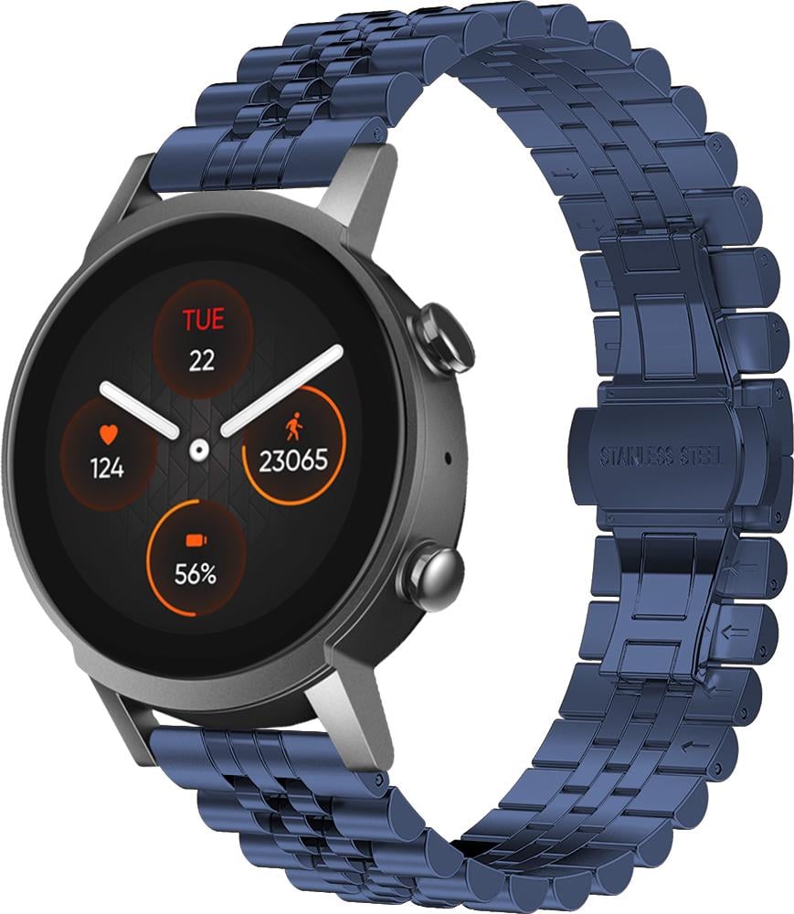 Браслет металлический Stech для Mobvoi TicWatch E3 Blue (26983-28)