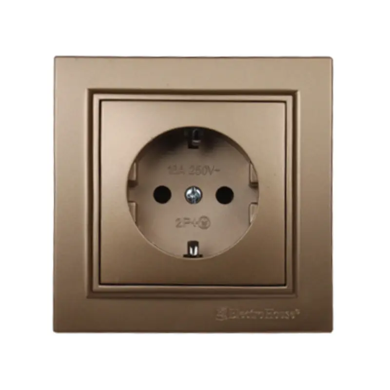 Розетка с заземлением ElectroHouse 16A IP22 Enzo Роскошно золотой (EH-2109-LG)