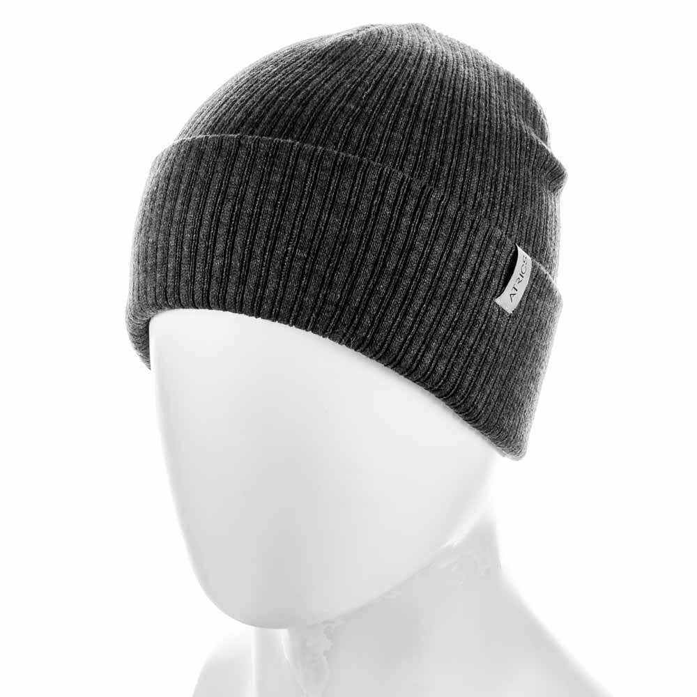 Шапка мужская Actrics MH758 из хлопка двойная на манжете Маренго