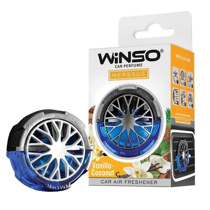 Освежитель воздуха Merssus на дефлектор с регулировкой интенсивности Vanilla Coconut 18 мл (42471-05b08)