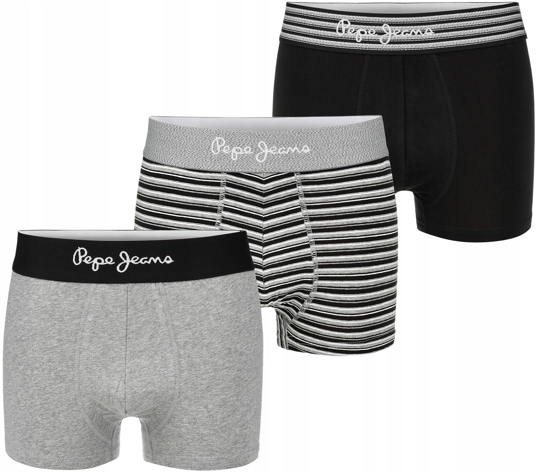Трусы-боксеры мужские Pepe Jeans Boxers S 3 шт. Grey Marl/Stripe/Black (U5-F3562-0AA-S)