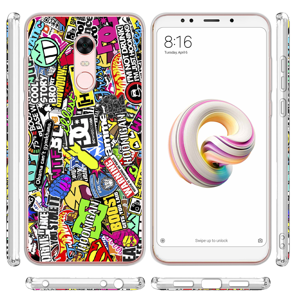 Чехол BoxFace Xiaomi Redmi 5 Plus Multicolored Inscriptions Прозрачный силикон (32522-up880-32522) - фото 3 Чехол BoxFace Xiaomi Redmi 5 Plus Multicolored Inscriptions Прозрачный силикон (32522-up880-32522) - фото 3