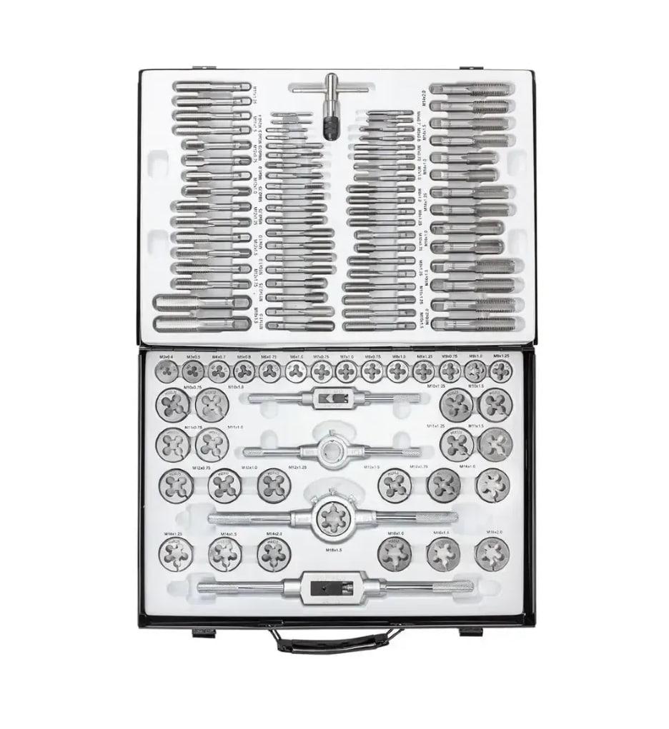 Набор метрических метчиков и плашек Scheppach SCH-M110-1 в металлическом кейсе 110 пр. М2-М18 (SCH-M110-1) - фото 3