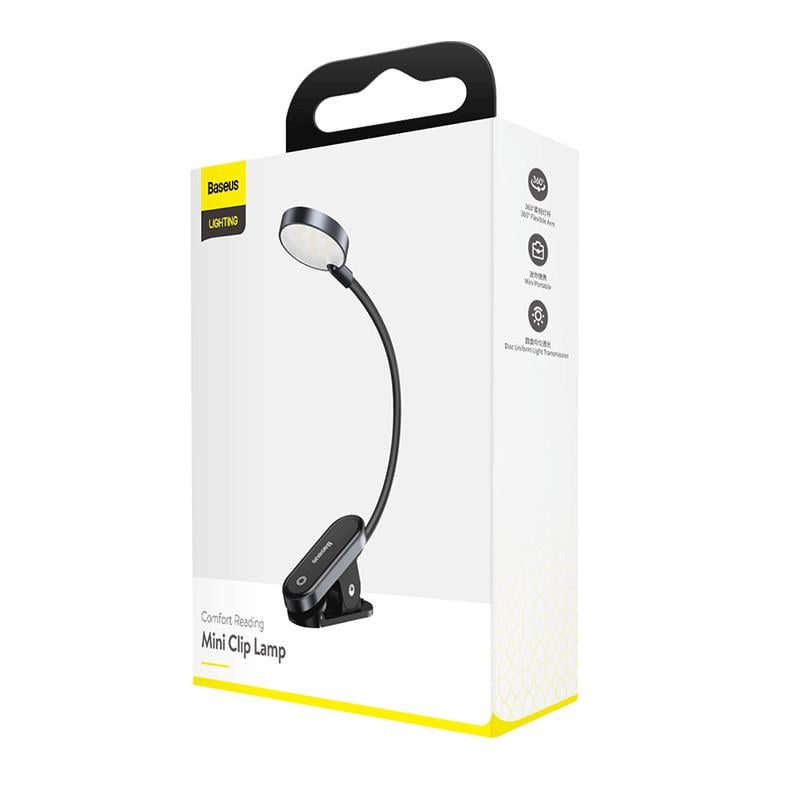 Лампа BASEUS Comfort Reading Mini Clip Lamp DGRAD-0G аккумуляторная настольная Серый (513991) - фото 3 Лампа BASEUS Comfort Reading Mini Clip Lamp DGRAD-0G аккумуляторная настольная Серый (513991) - фото 3