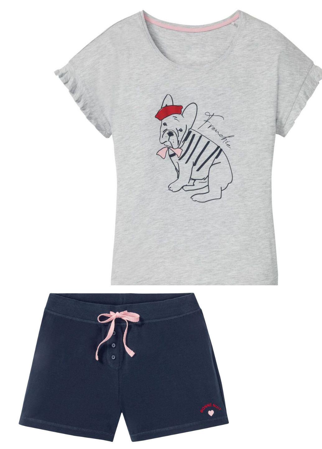 Піжама жіноча Esmara шорти та футболка бавовна L р. 50-52 (VWP200GB_L)