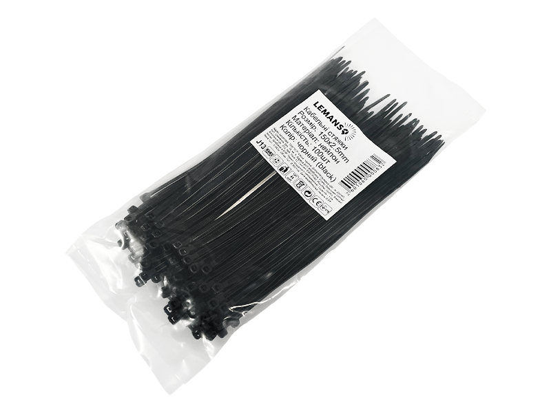 Стяжка кабельная 100 шт. 2,5х150 мм Черный (9699)