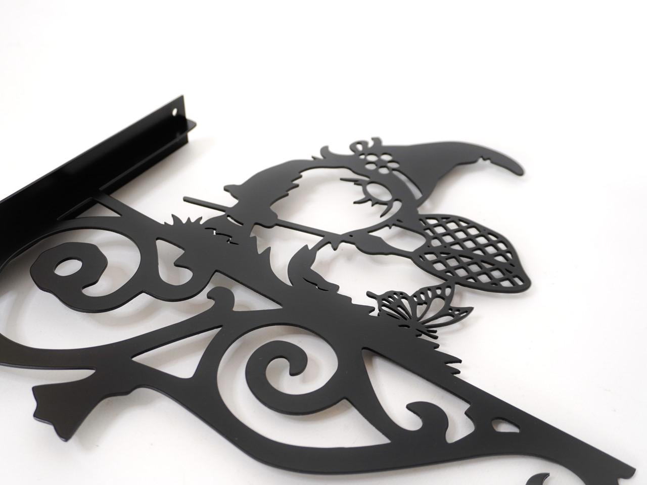 Кронштейн Гном для кашпо с цветами метал Черный (Б006) - фото 4