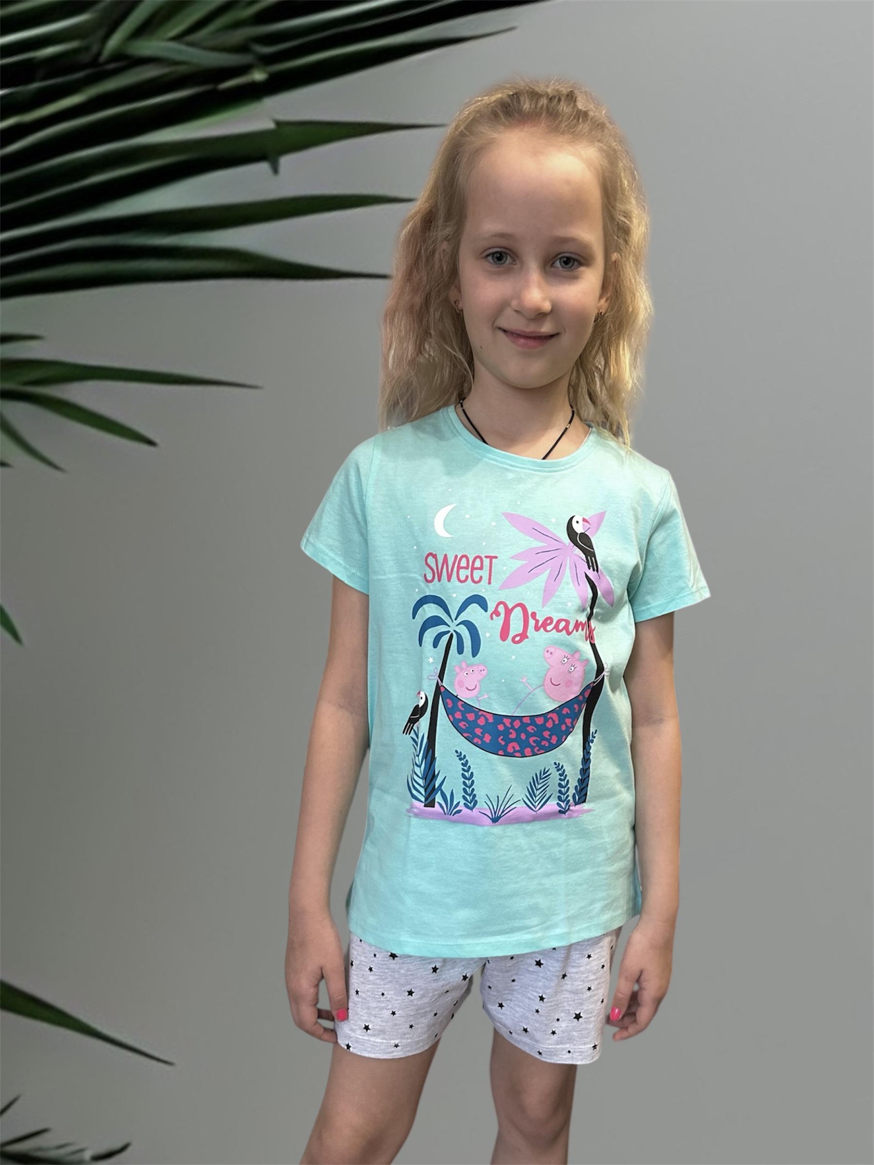 Піжама Peppa Pig 8/10 років 134-140 см Бірюзовий/Сірий